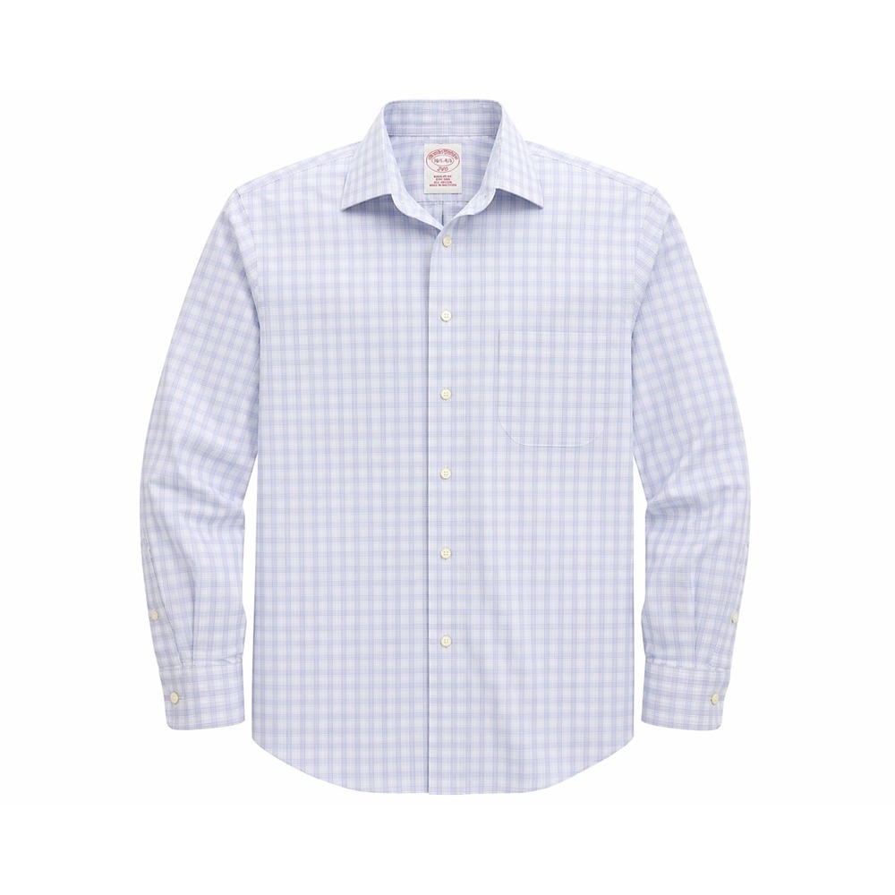 Brooks Brothersโ Dress Shirt Mens Large 16.5 34 Blue Check Cotton Classic